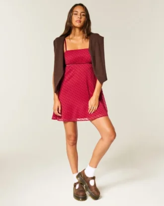 Chiffon babydoll mini-jurk
