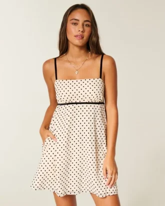 Chiffon babydoll mini-jurk