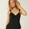 Chiffon tanktop met kanten rand Chiffon tanktop met kanten rand