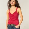 Chiffon tanktop met kanten rand Chiffon tanktop met kanten rand