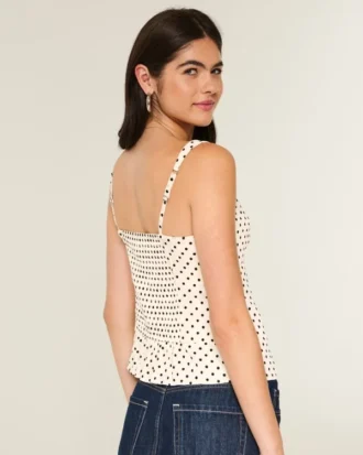 Chiffon tanktop met kanten rand