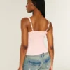 Chiffon tanktop met kanten rand Chiffon tanktop met kanten rand