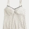 Chiffon tanktop met kanten rand Chiffon tanktop met kanten rand