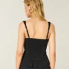 Chiffon tanktop met kanten rand Chiffon tanktop met kanten rand