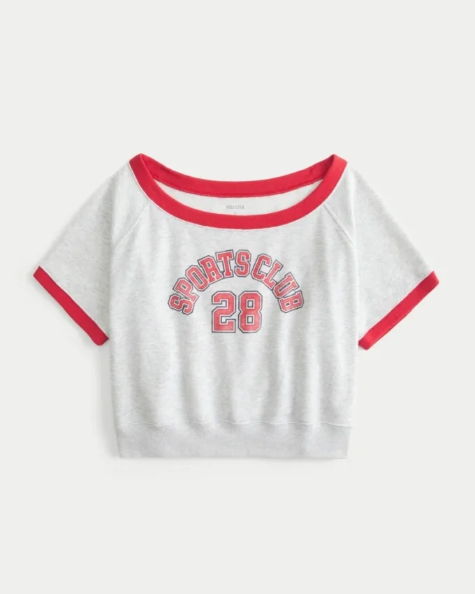 Comfortabel sweatshirt met korte mouwen van badstof fleece en print Comfortabel sweatshirt met korte mouwen van badstof fleece en print