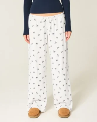 Comfortabele geribde broek met wijde pijpen