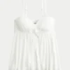 Crinkle Shine Flyaway Babydoll Top Crinkle Shine Flyaway Babydoll Top