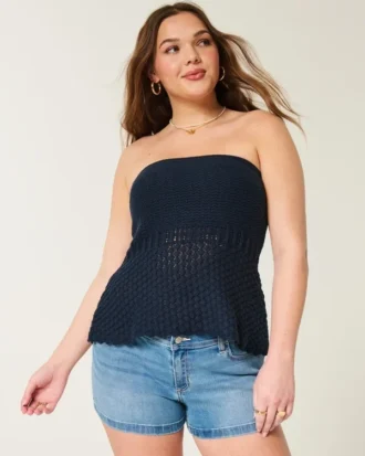 Crochet-stijl trui Tube Top Crochet-stijl trui Tube Top