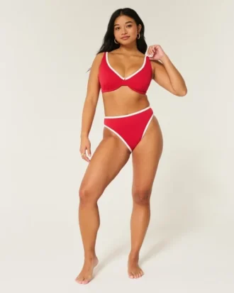 Curvy High Apex geribbelde beugelbikinitop