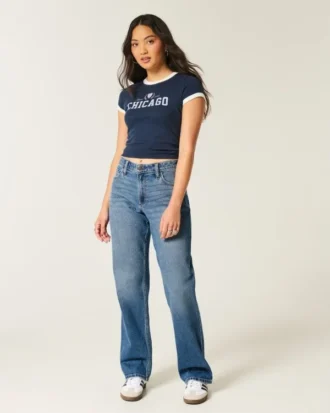 Curvy high-rise dad jeans