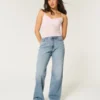 Curvy high-rise medium wash baggy jeans