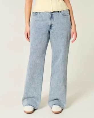 Curvy high-rise medium wash baggy jeans