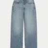 Curvy high-rise medium wash baggy jeans