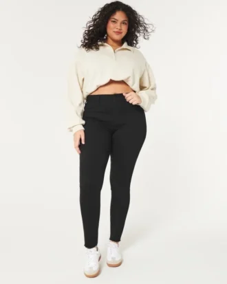 Curvy hoge zwarte jeanslegging