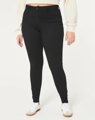 Curvy hoge zwarte jeanslegging