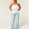 Curvy laag uitgesneden baggy jeans met distressed effect
