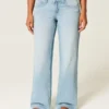 Curvy laag uitgesneden baggy jeans met distressed effect