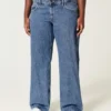 Curvy laag uitgesneden baggy jeans met medium wassing