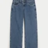 Curvy laag uitgesneden baggy jeans met medium wassing