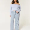 Curvy mid-rise medium wash baggy jeans Curvy mid-rise medium wash baggy jeans
