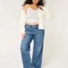 Curvy mid-rise medium wash baggy jeans Curvy mid-rise medium wash baggy jeans