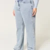 Curvy mid-rise medium wash baggy jeans Curvy mid-rise medium wash baggy jeans