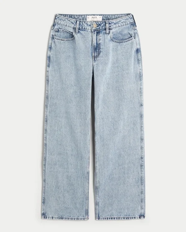 Curvy mid-rise medium wash baggy jeans Curvy mid-rise medium wash baggy jeans
