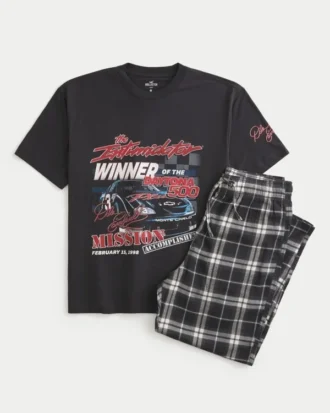 Dale Earnhardt NASCAR T-shirt met print en flanellen pyjamabroek