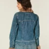 Denim jasje met nepbontrand Denim jasje met nepbontrand