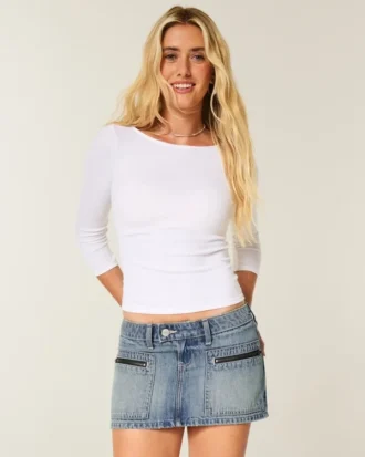 Denim micro minirok