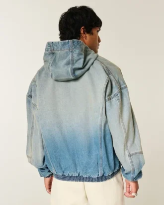 Denim skaterjack met ritssluiting