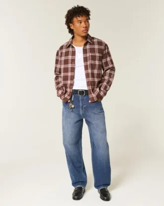 Donkerblauwe skaterbaggy jeans