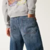 Donkere wassing Geborduurd logo Super baggy jeans Donkere wassing Geborduurd logo Super baggy jeans