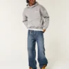 Donkere wassing Geborduurd logo Super baggy jeans Donkere wassing Geborduurd logo Super baggy jeans