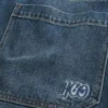 Donkere wassing Geborduurd logo Super baggy jeans Donkere wassing Geborduurd logo Super baggy jeans