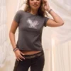 Easy Body-Skimming Butterfly Graphic Tee