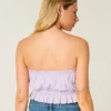 Easy Crop Strapless Lace Inset Tube Top Easy Crop Strapless Lace Inset Tube Top