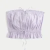 Easy Crop Strapless Lace Inset Tube Top Easy Crop Strapless Lace Inset Tube Top