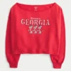 Easy Double Off-the-Shoulder University of Georgia Graphic Sweatshirt Easy Double Off-the-Shoulder University of Georgia Graphic Sweatshirt