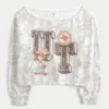 Easy Double Off-the-Shoulder University of Texas Graphic Sweatshirt Easy Double Off-the-Shoulder University of Texas Graphic Sweatshirt