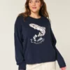 Easy Jumping Fish Graphic Crew Sweater Easy Jumping Fish Graphic Crew Sweater