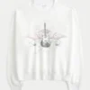 Easy New York Sweatshirt met gitaarprint en studs Easy New York Sweatshirt met gitaarprint en studs