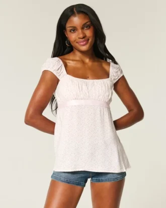 Easy satijnen babydolltop met strik