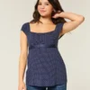 Easy satijnen babydolltop met strik Easy satijnen babydolltop met strik
