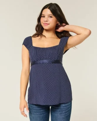 Easy satijnen babydolltop met strik