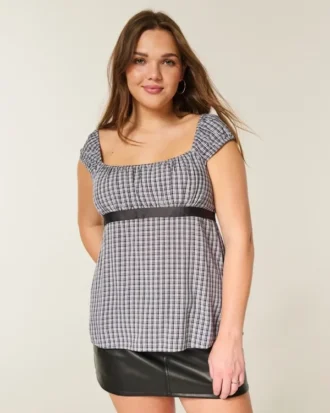 Easy satijnen babydolltop met strik