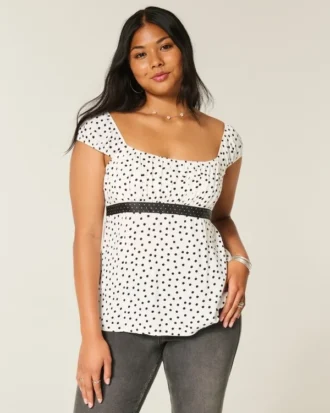 Easy satijnen babydolltop met strik
