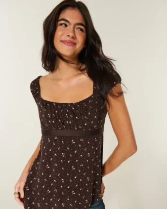 Easy satijnen babydolltop met strik