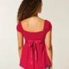 Easy satijnen babydolltop met strik Easy satijnen babydolltop met strik