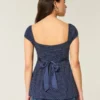 Easy satijnen babydolltop met strik Easy satijnen babydolltop met strik